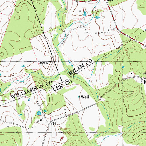 Topographic Map of Slaughter Branch, TX
