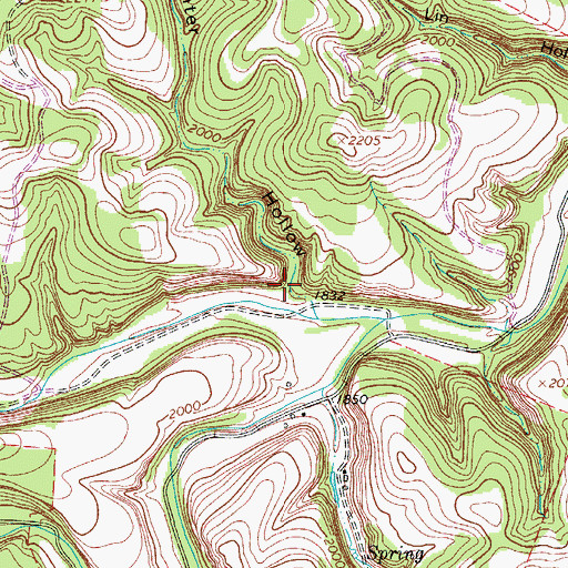 Topographic Map of Slaughter Hollow, TX