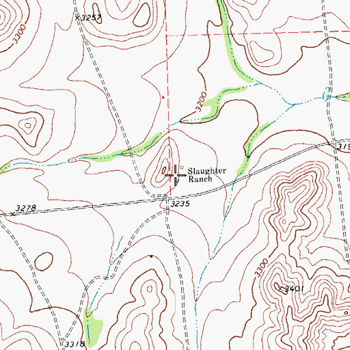Topographic Map of Slaughter Ranch, TX