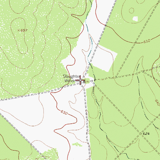 Topographic Map of Slaughter Windmill, TX
