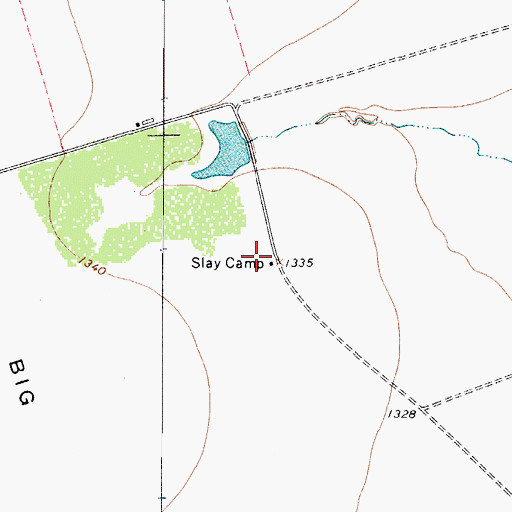 Topographic Map of Slay Camp, TX
