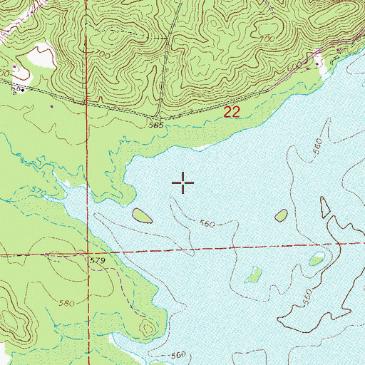 Topographic Map of Black Mallard Cove, AL