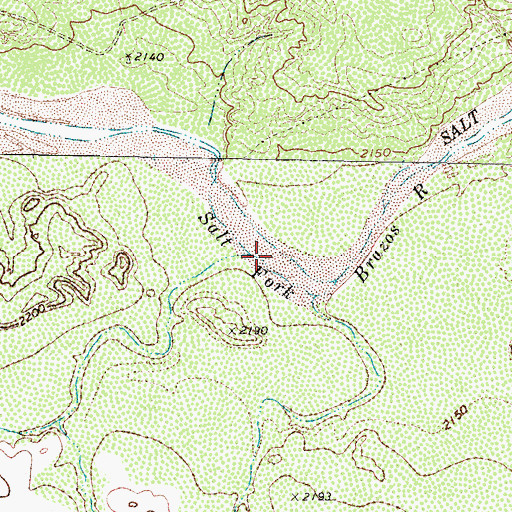 Topographic Map of Slicknasty Creek, TX