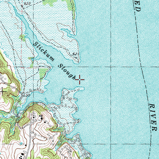 Topographic Map of Slickum Slough, TX