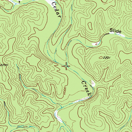 Topographic Map of Slide Canyon, TX