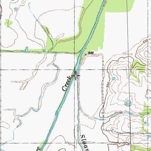 Topographic Map of Sloans Creek, TX