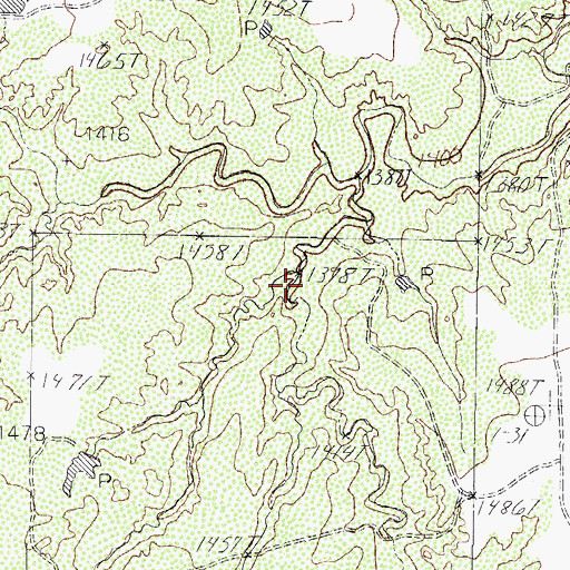Topographic Map of Sloans Springs Canyon, TX