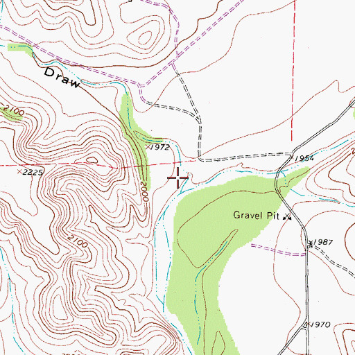 Topographic Map of Slocum Draw, TX