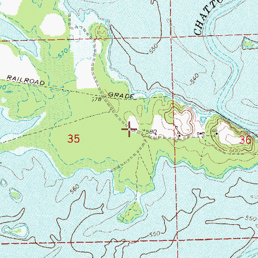 Topographic Map of Bradford Ferry (historical), AL
