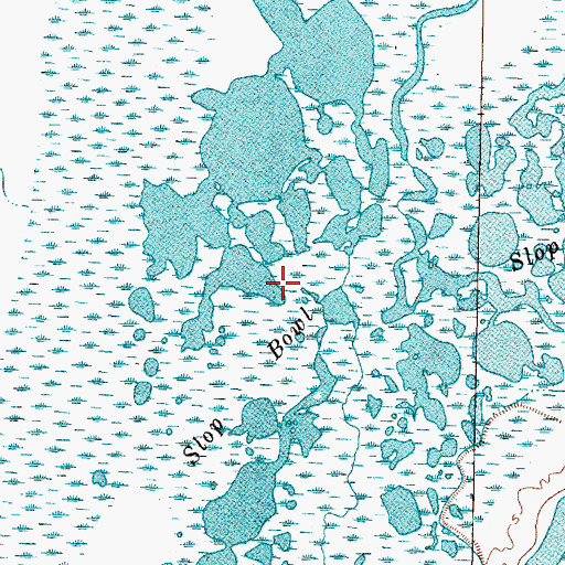 Topographic Map of Slop Bowl, TX