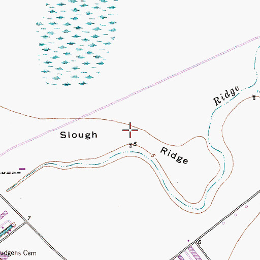 Topographic Map of Slough Ridge, TX