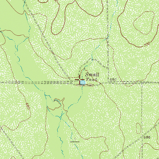 Topographic Map of Small Tank, TX