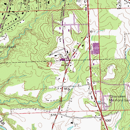Topographic Map of Brooks Estates, AL