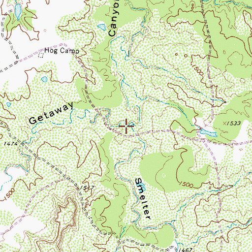 Topographic Map of Smelter Canyon, TX