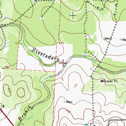 Topographic Map of Smith Branch, TX