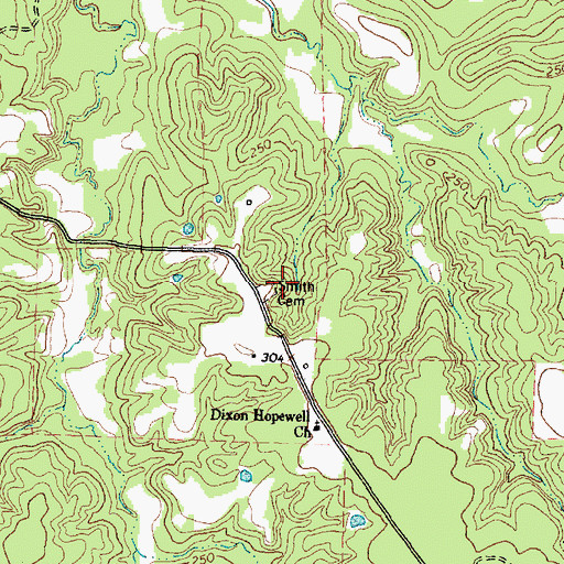 Topographic Map of Smith Cemetery, TX