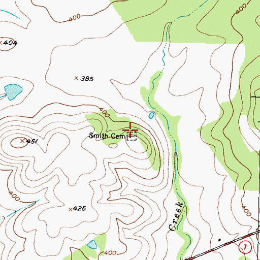 Topographic Map of Smith Cemetery, TX