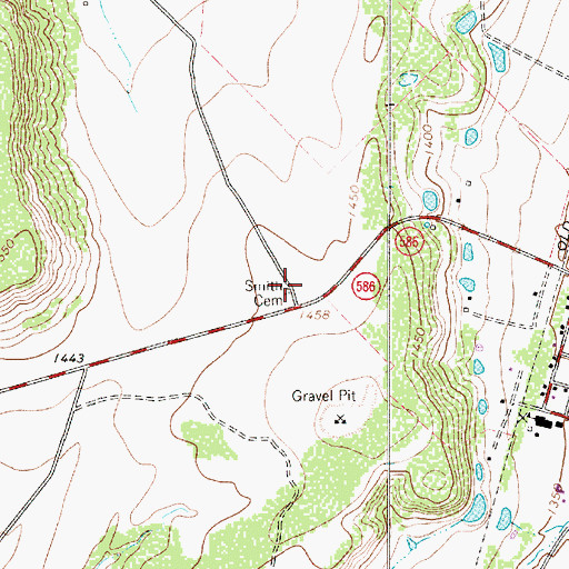 Topographic Map of Smith Cemetery, TX