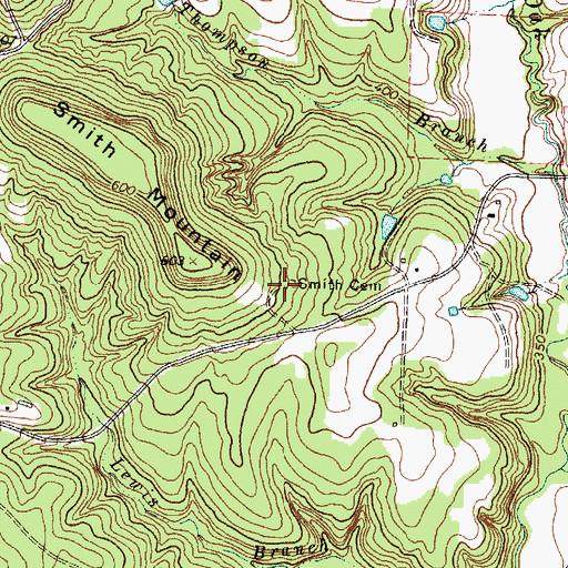 Topographic Map of Smith Cemetery, TX