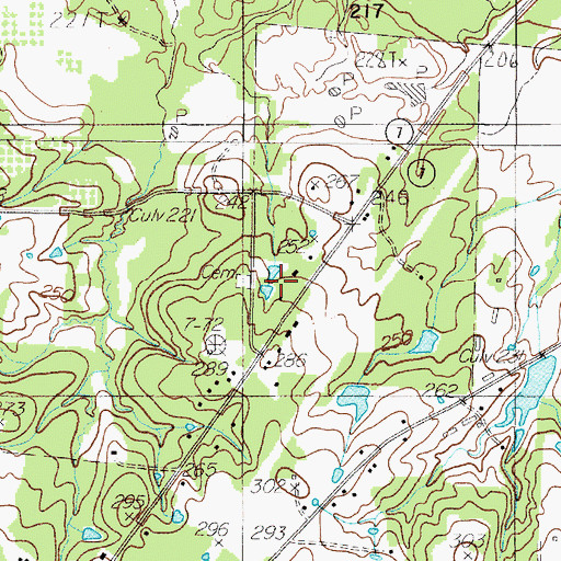 Topographic Map of Smith Cemetery, TX