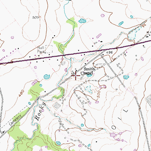 Topographic Map of Smith Chapel, TX