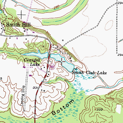 Topographic Map of Smith Club Lake, TX