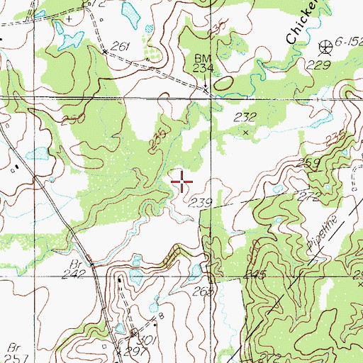 Topographic Map of Smith Creek, TX