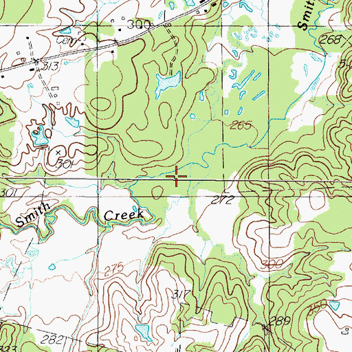 Topographic Map of Smith Creek, TX