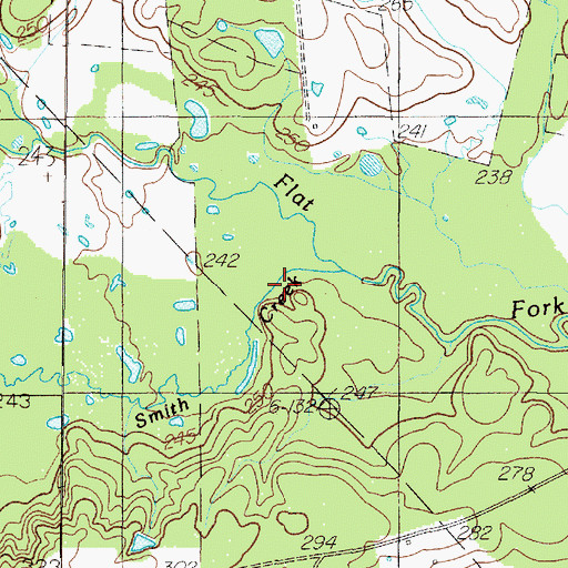 Topographic Map of Smith Creek, TX