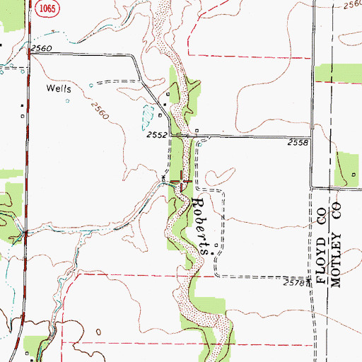 Topographic Map of Smith Creek, TX