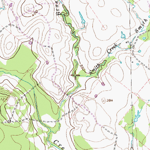 Topographic Map of Smith Creek, TX