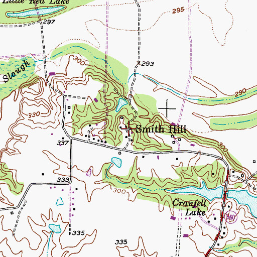 Topographic Map of Smith Hill, TX