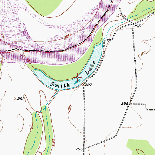 Topographic Map of Smith Lake, TX