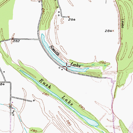 Topographic Map of Smith Lake, TX