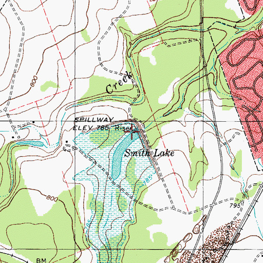 Topographic Map of Smith Lake, TX