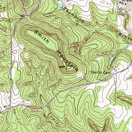 Topographic Map of Smith Mountain, TX