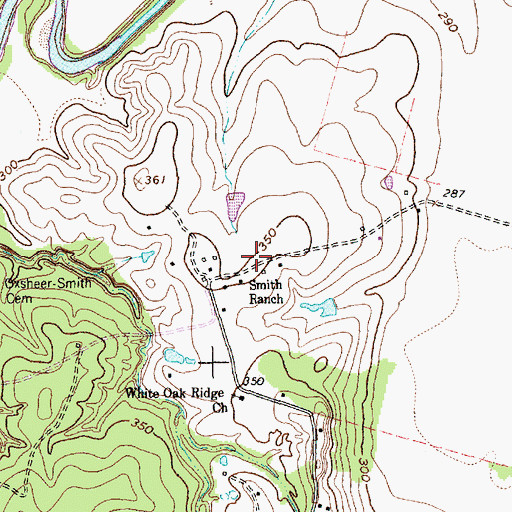 Topographic Map of Smith Ranch, TX