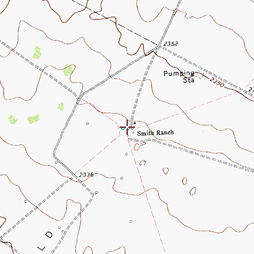Topographic Map of Smith Ranch, TX