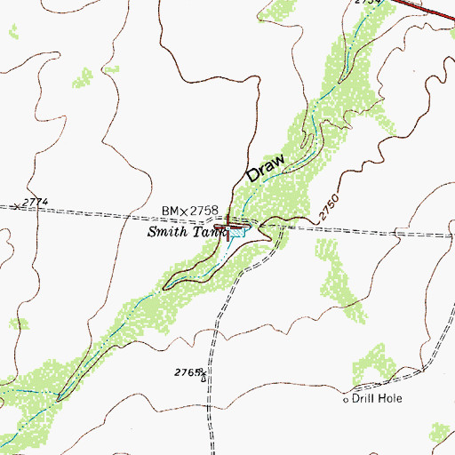 Topographic Map of Smith Tank, TX