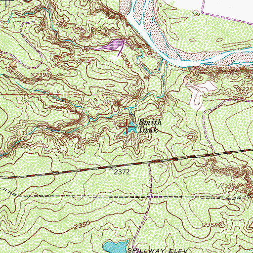 Topographic Map of Smith Tank, TX