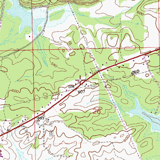 Topographic Map of Cedar Bluff Church, AL