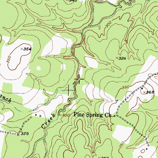 Topographic Map of Smitherman Branch, TX