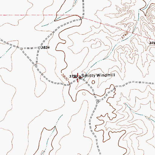 Topographic Map of Smitty Windmill, TX