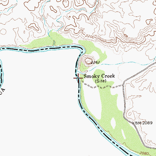 Topographic Map of Smoky Creek, TX