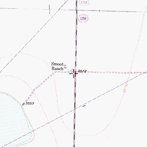 Topographic Map of Smoot Ranch, TX