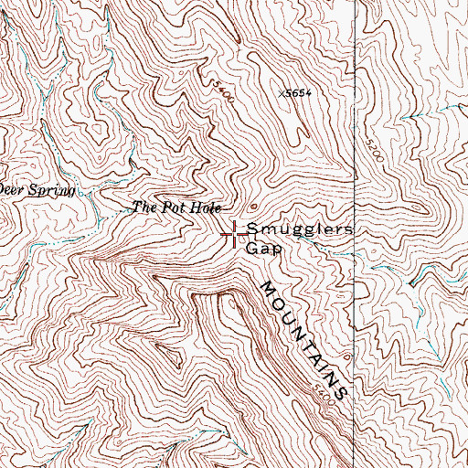 Topographic Map of Smugglers Gap, TX