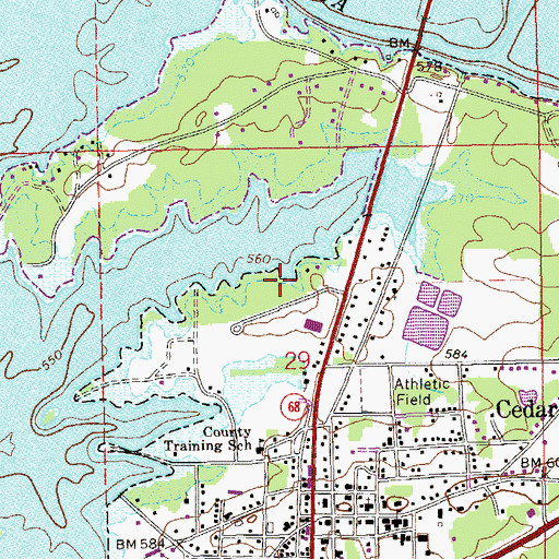 Topographic Map of Cedar Bluff Park, AL