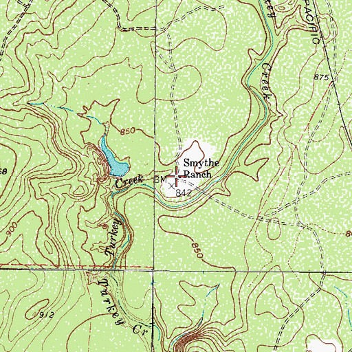 Topographic Map of Smythe Ranch, TX