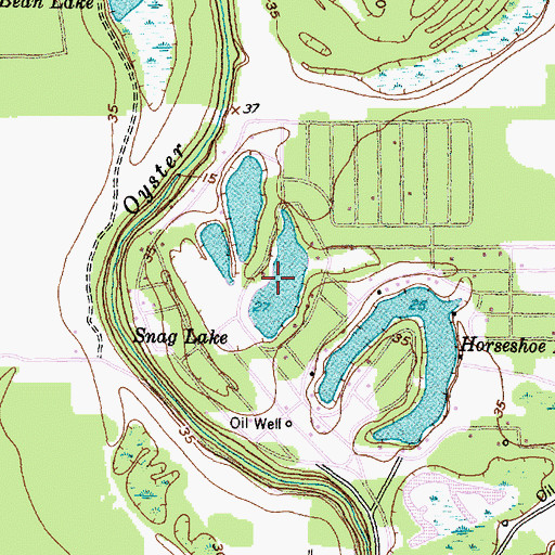 Topographic Map of Snag Lake, TX