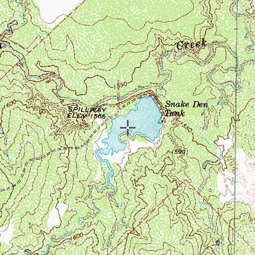 Topographic Map of Snake Den Tank, TX